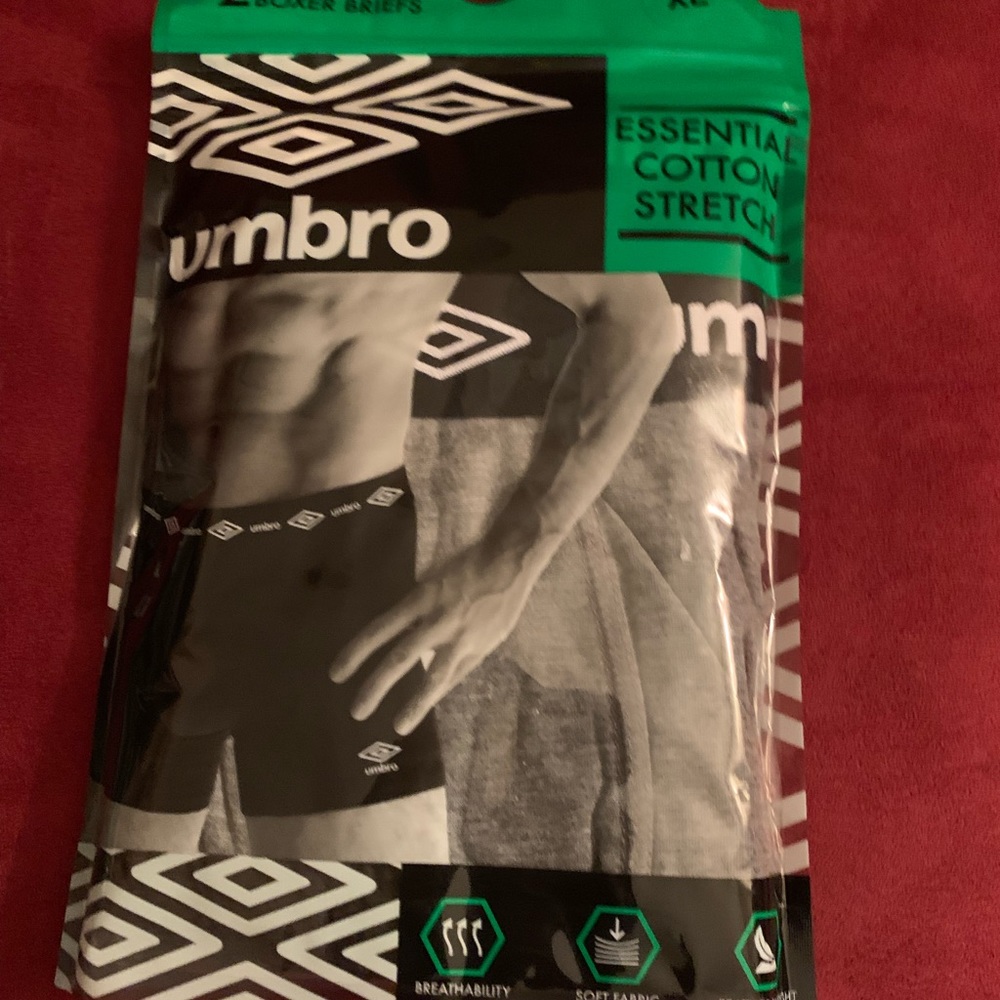 umbro 2 pack men boxer briefs essential cotton stratch - Picture 1 of 6